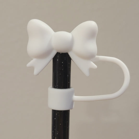 Straw Toppers - White Bow