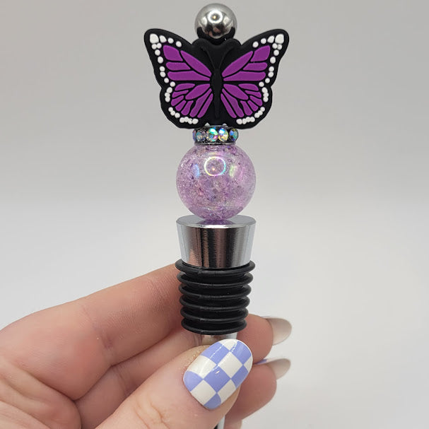 Wine Stoppers - Purple Butterfly