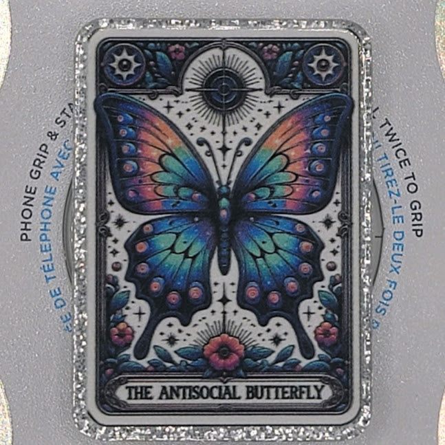 Phone or E-Reader Grip - Antisocial Butterfly