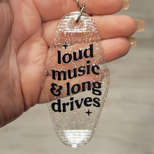 Motel Keychain - Loud Music & Long Drives