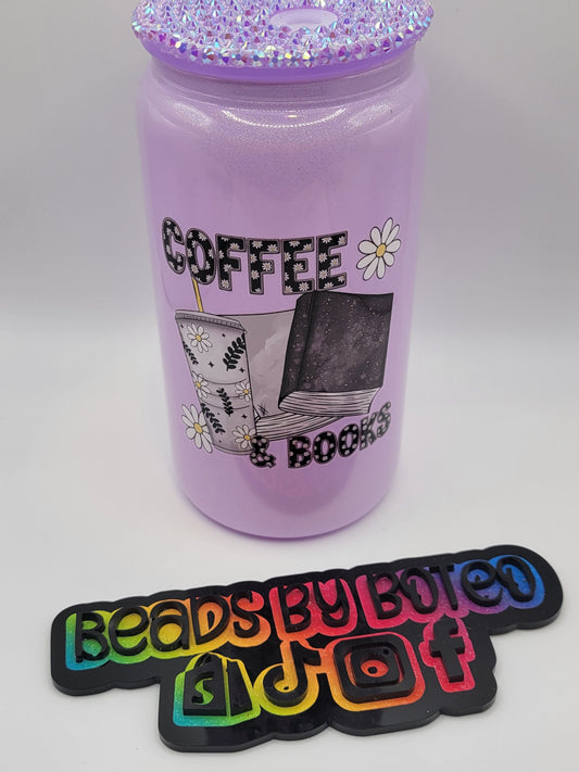 Glass Cans - Coffee & Books (Purple)