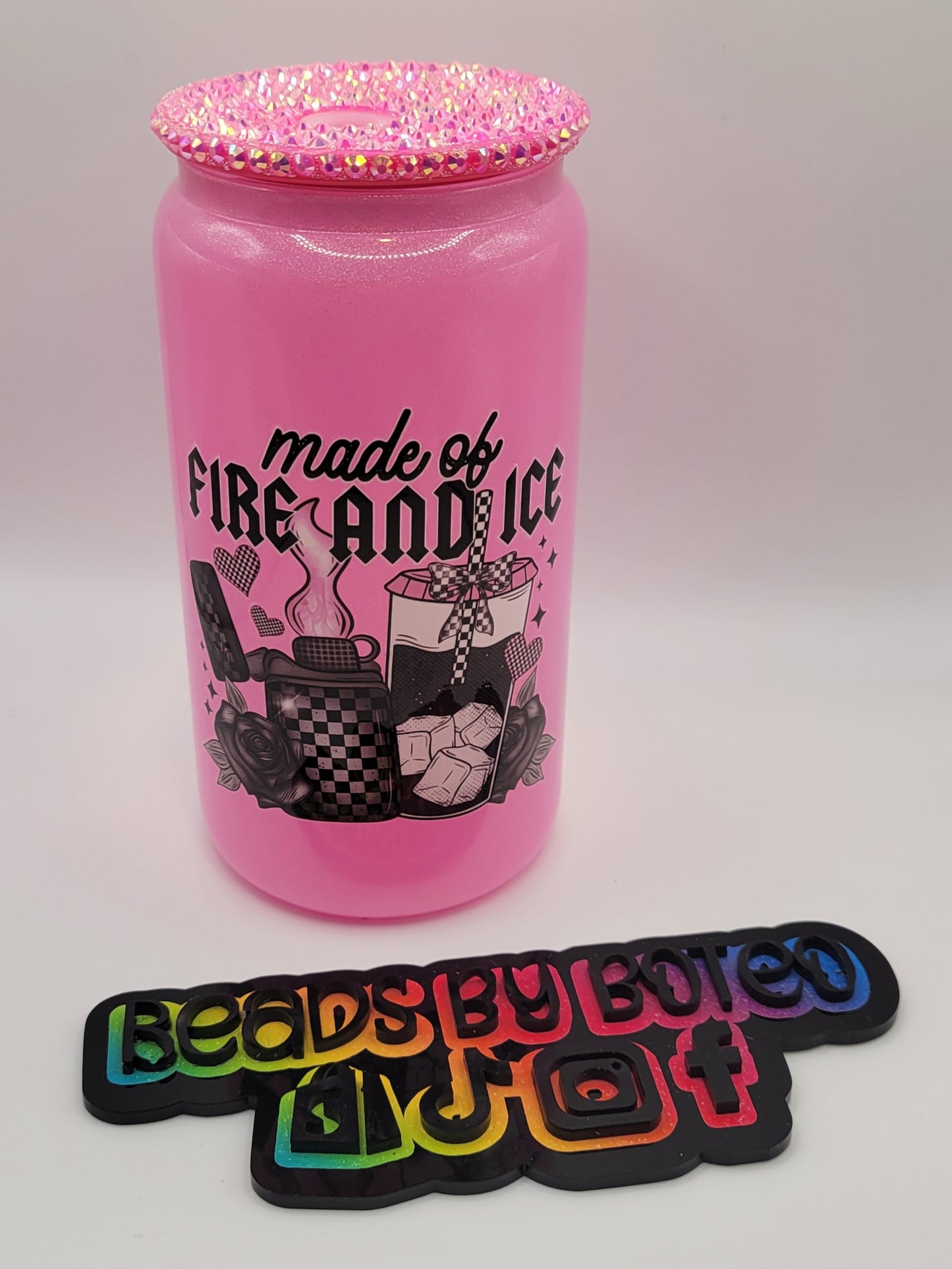 Glass Cans - Made of Fire and Ice (Hot Pink)