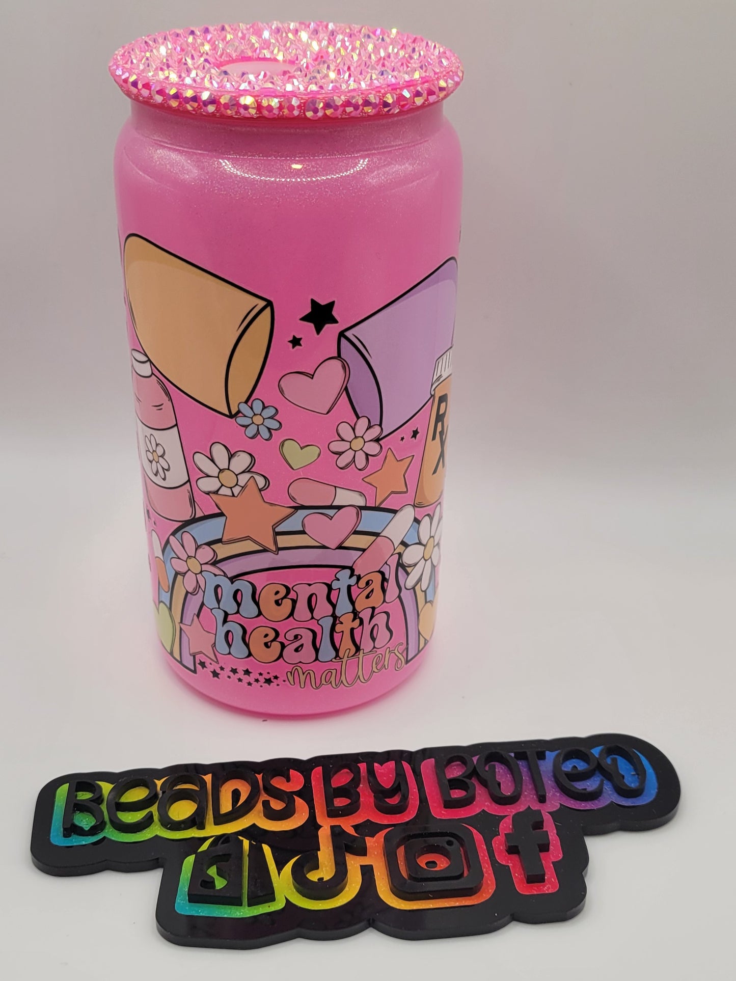 Glass Cans - Mental Health Matters (Hot Pink)