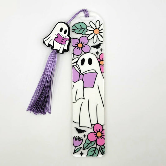 Bookmarks - Purple Book Ghost