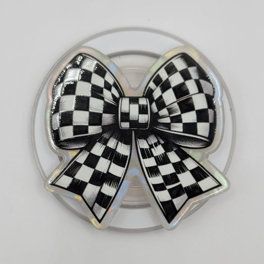 Phone or E-Reader Grip - Checkered Bow