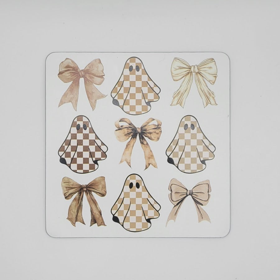 Tumbler Magnets - Checkered Ghosts + Bows