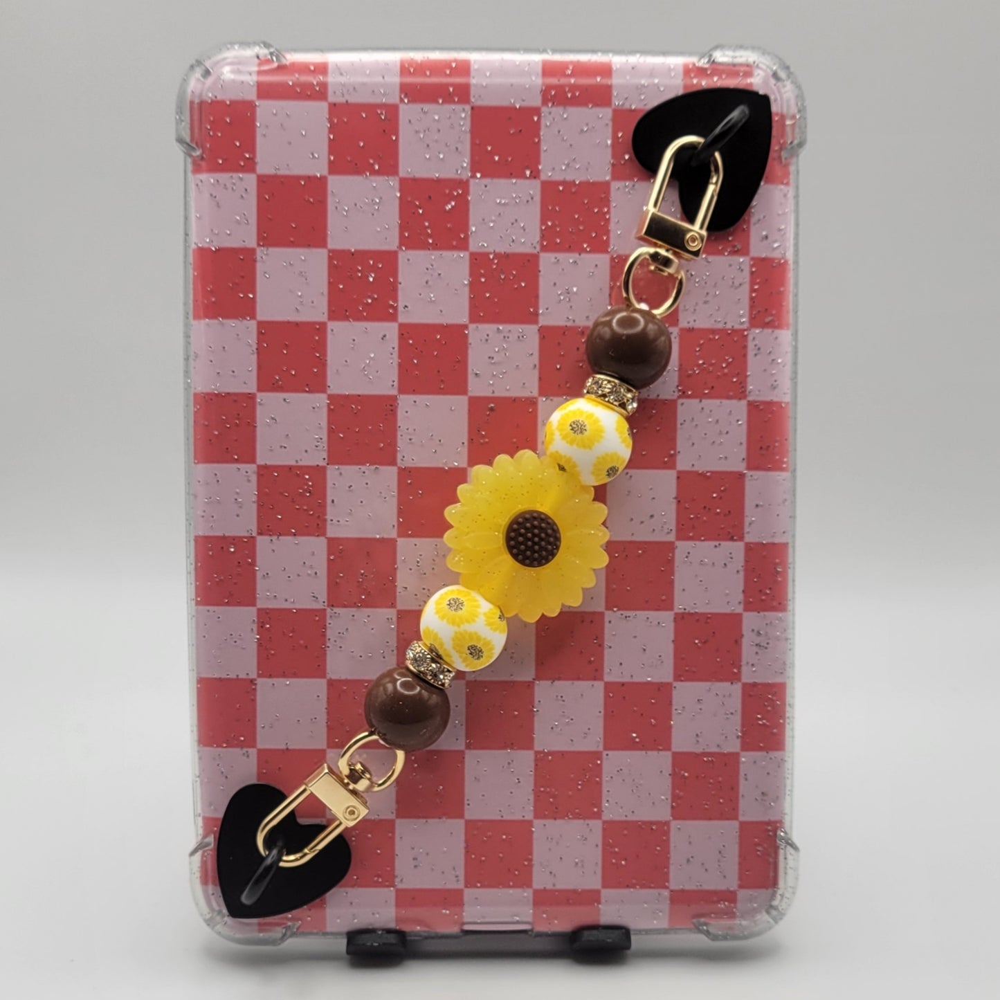 Kindle Strap - Yellow Glitter Sunflower