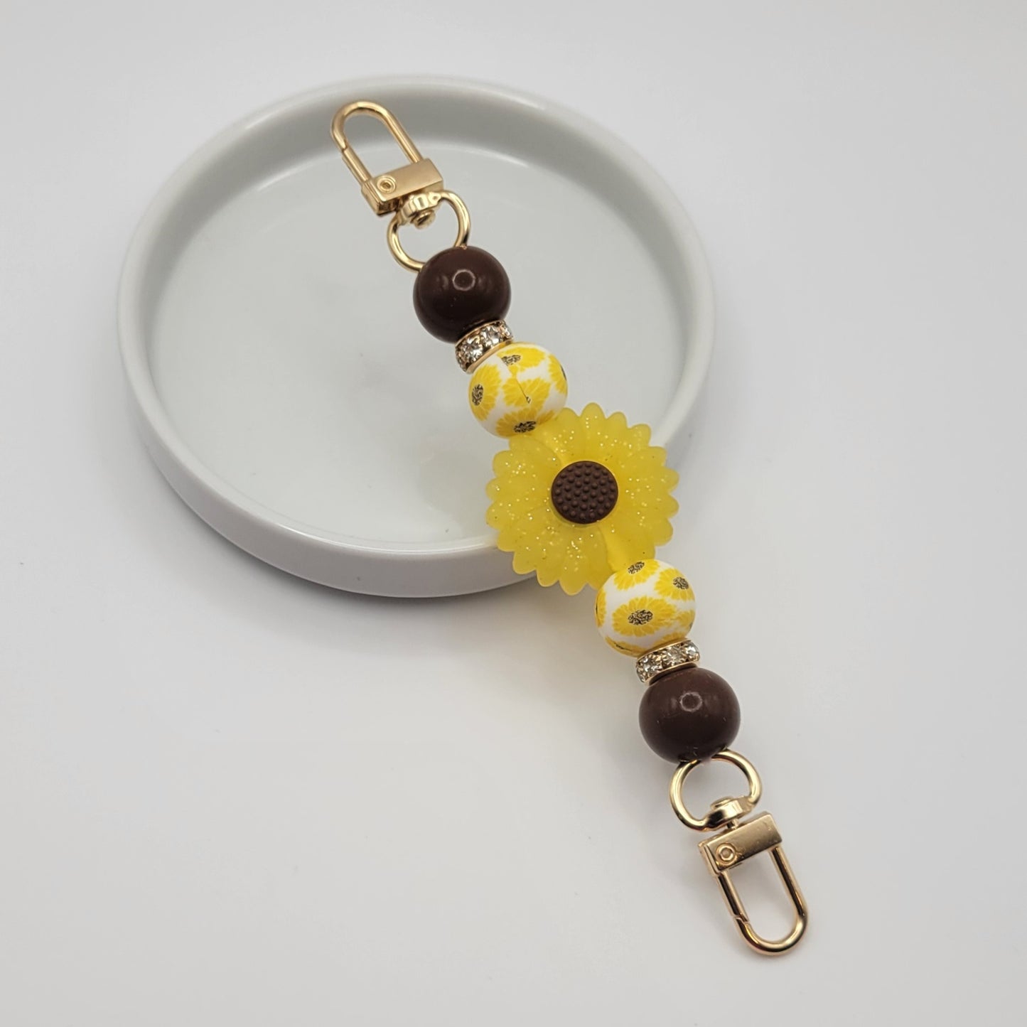 Kindle Strap - Yellow Glitter Sunflower