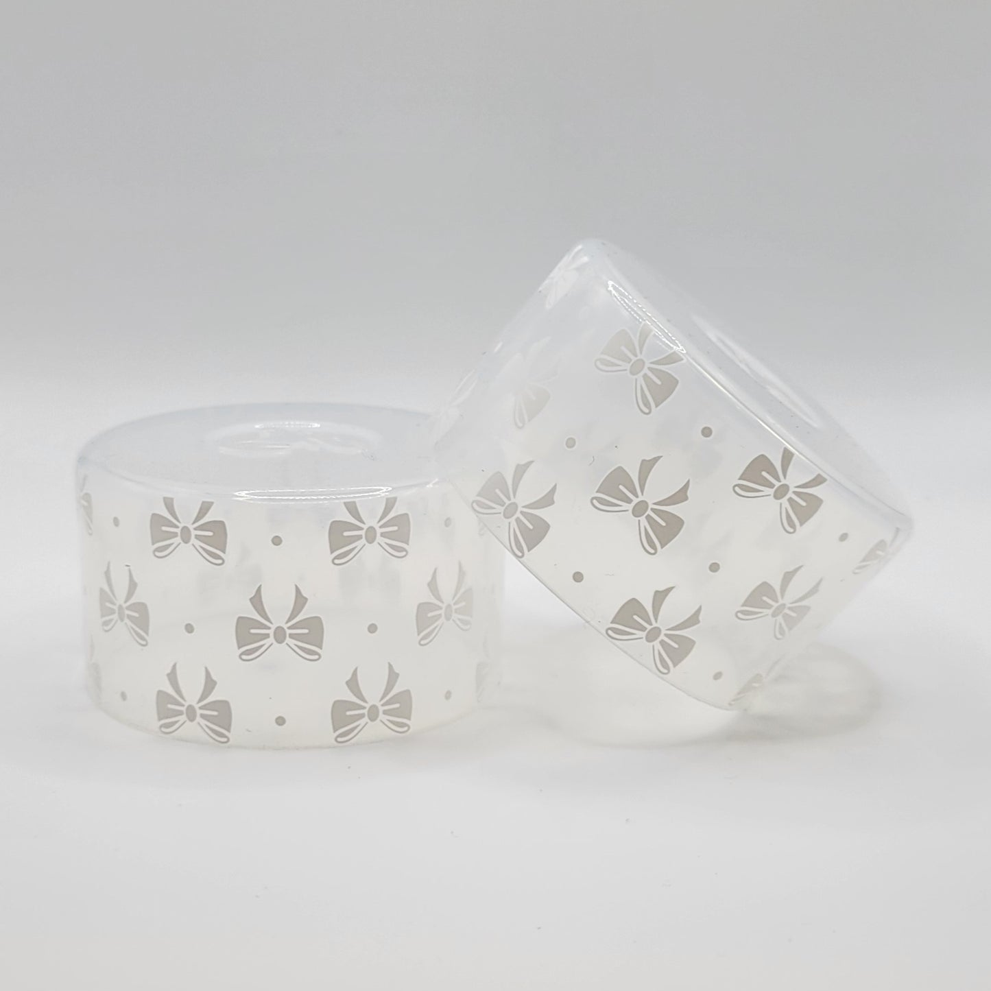 Tumbler Boots - Clear w/White Bows