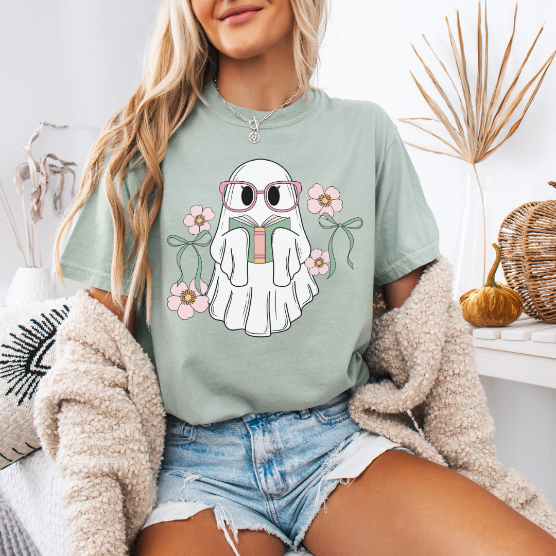 Girly Book Ghost Unisex Comfort Colors Shirt