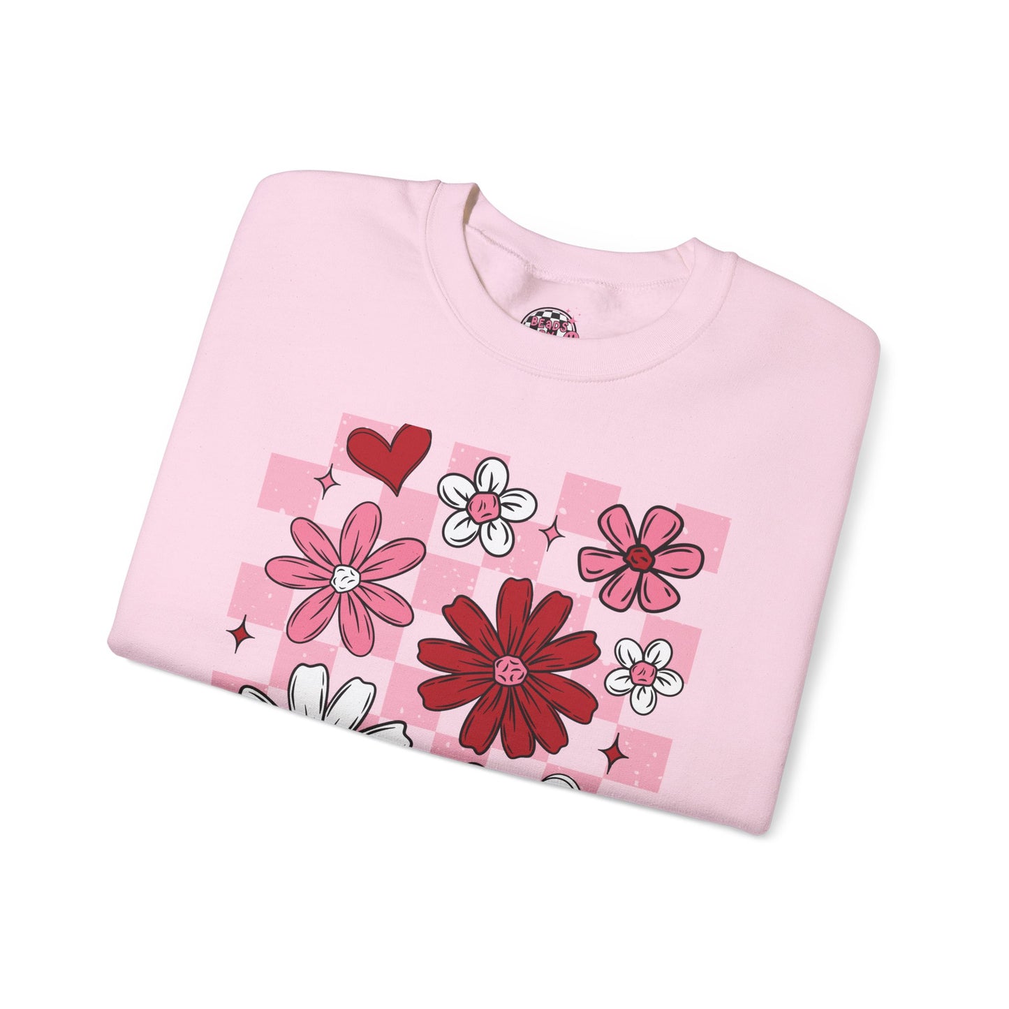 Checkered Floral Sweatshirt