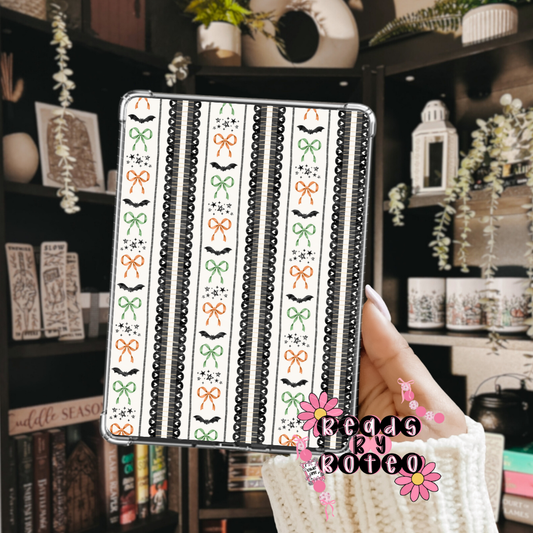 Kindle Insert - Coquette Halloween Stripes