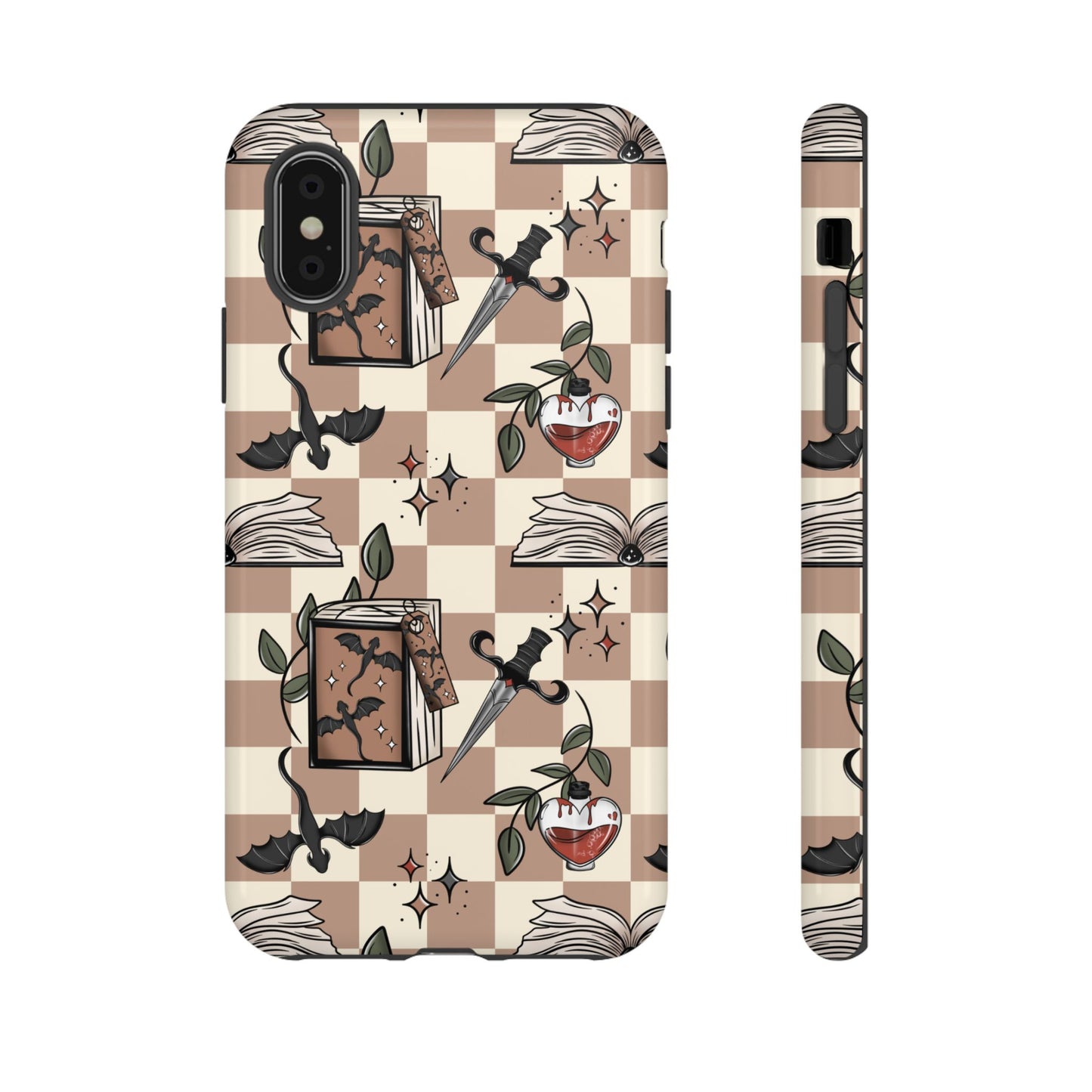 Checkered Book Dragon Phone Case