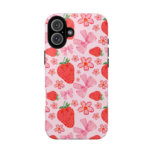 Coquette Strawberries Phone Case