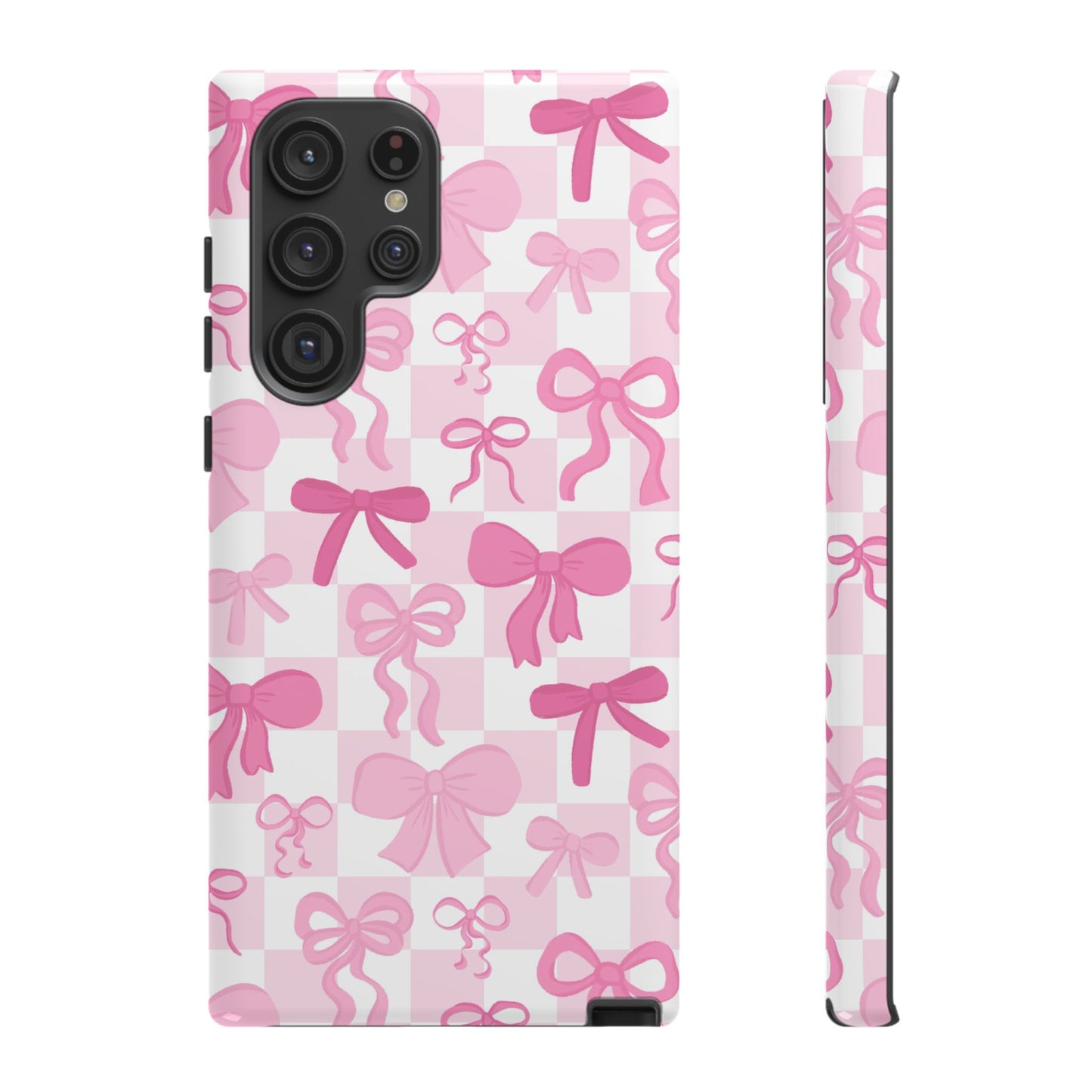 Checkered Pink Bows Phone Case