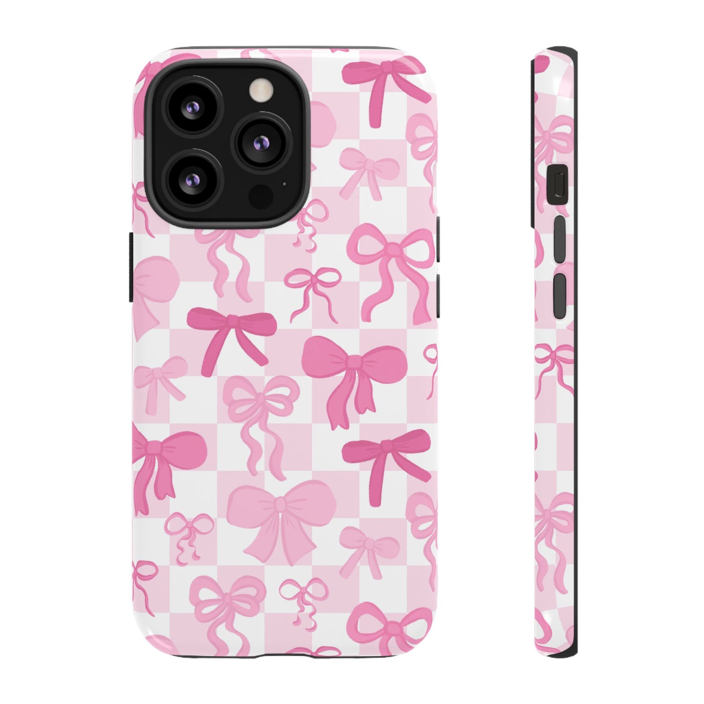 Checkered Pink Bows Phone Case