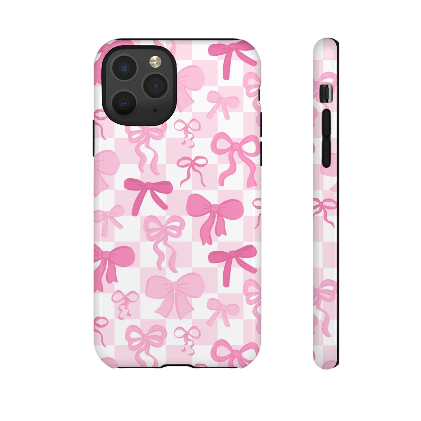 Checkered Pink Bows Phone Case