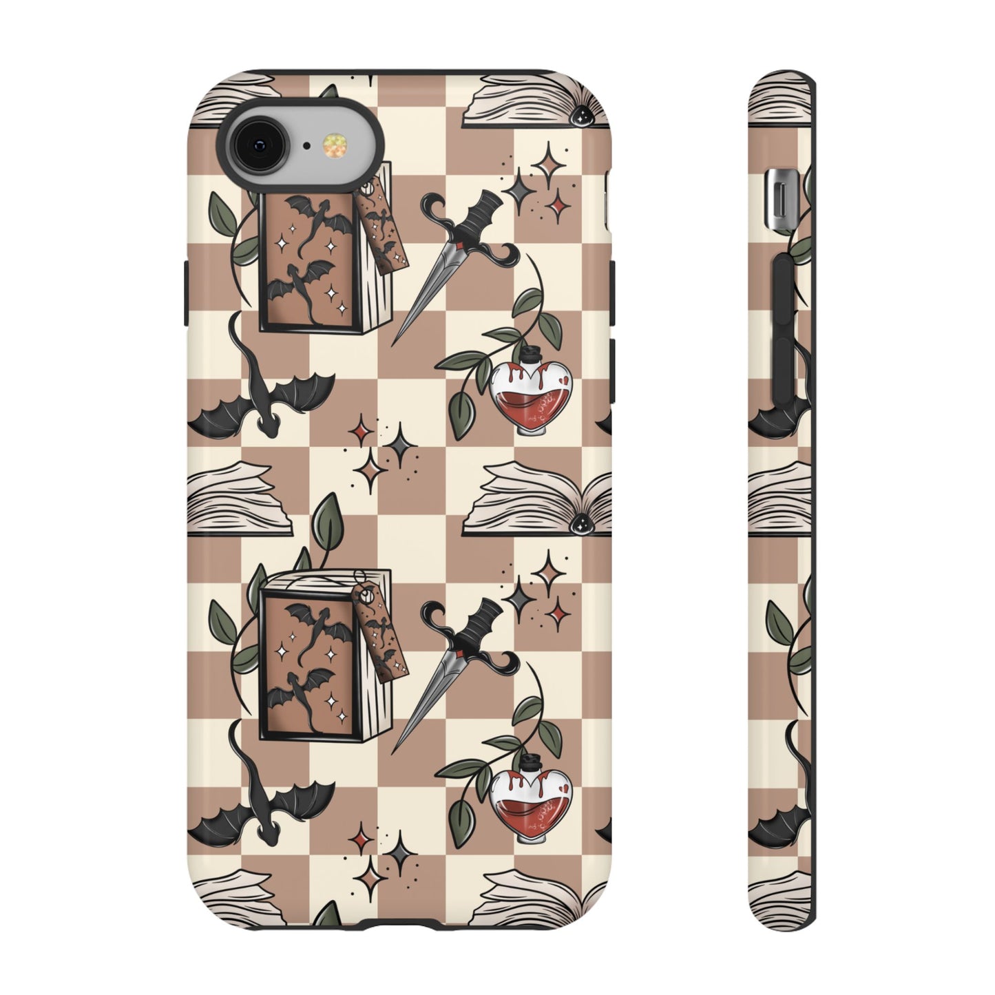 Checkered Book Dragon Phone Case