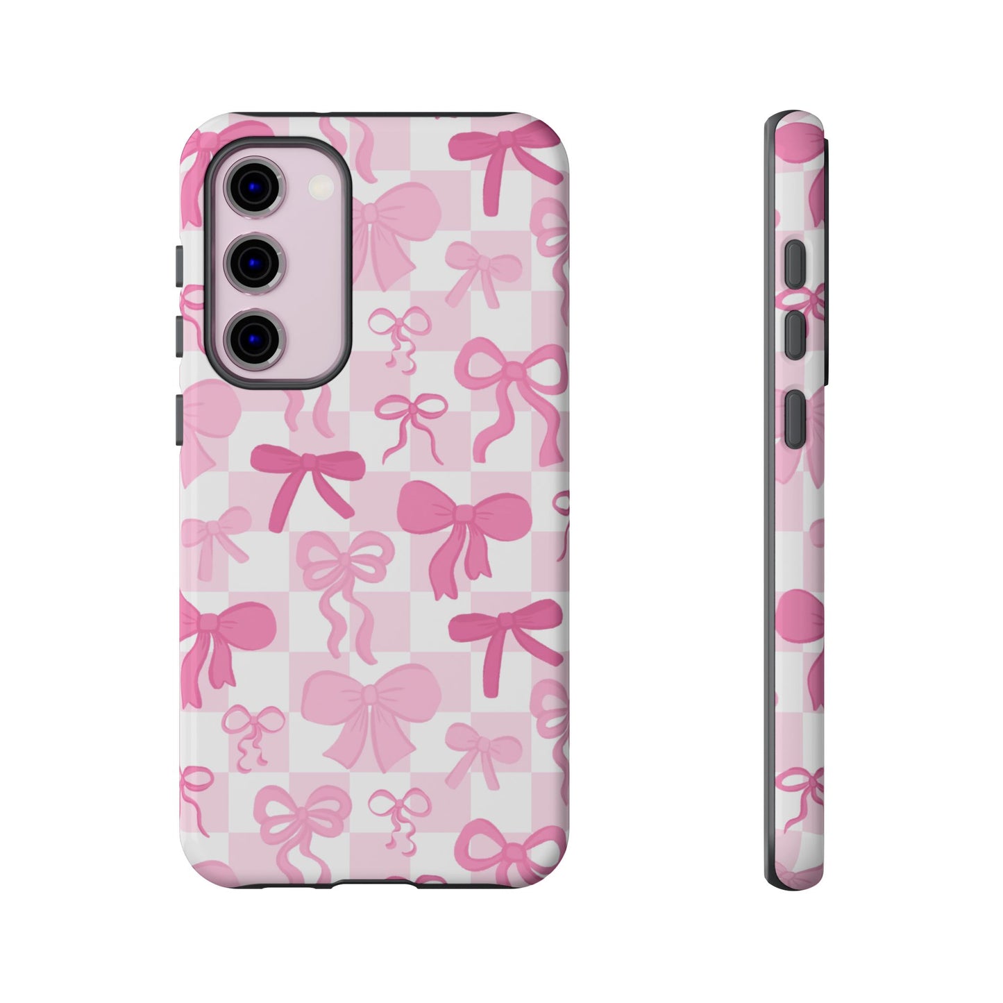 Checkered Pink Bows Phone Case