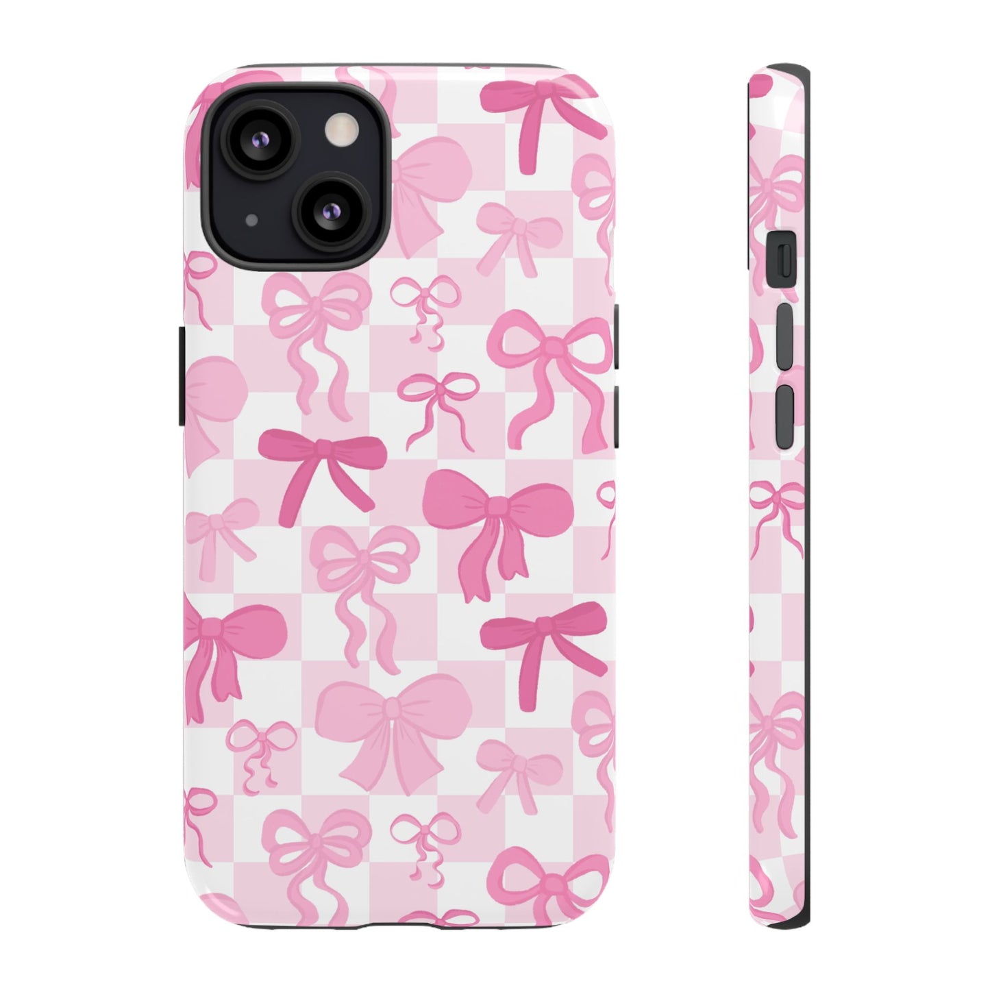 Checkered Pink Bows Phone Case