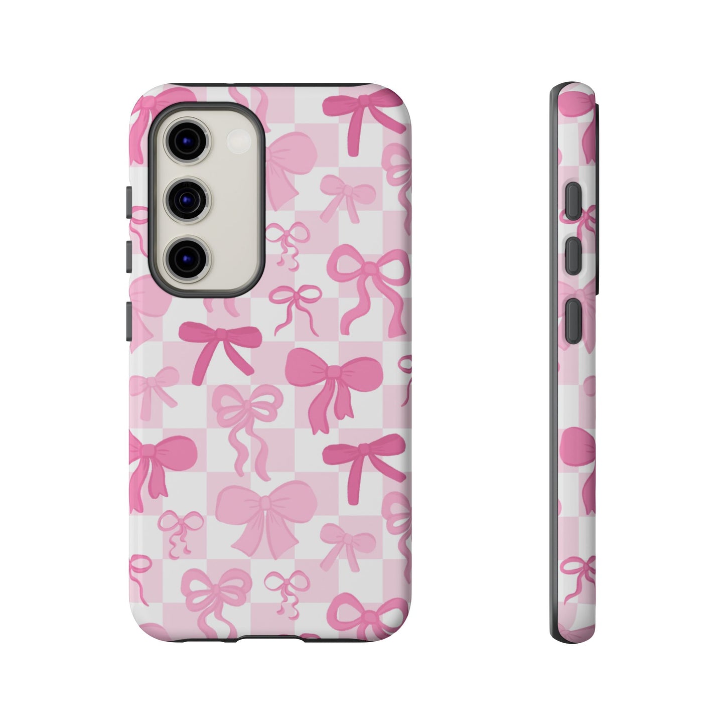 Checkered Pink Bows Phone Case