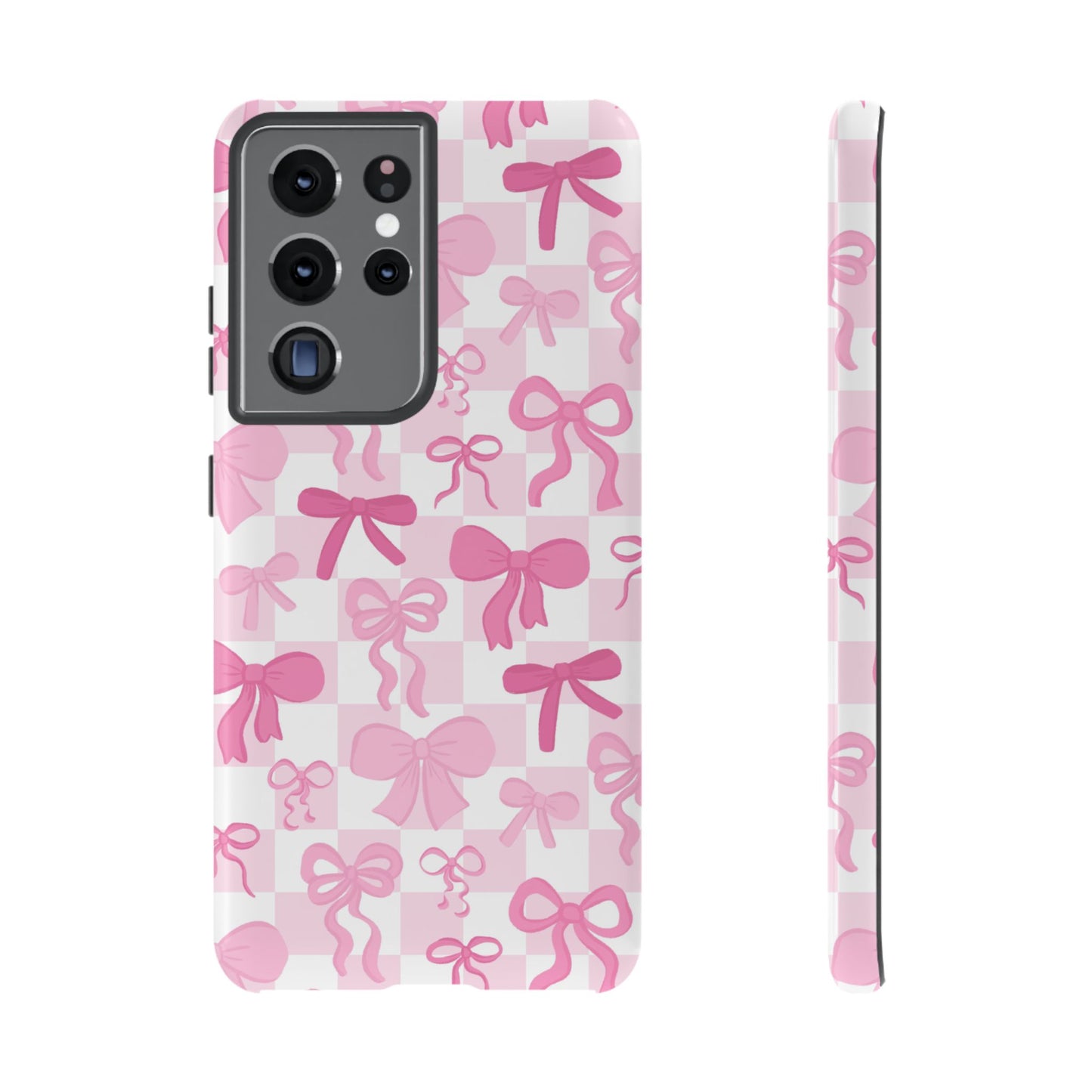 Checkered Pink Bows Phone Case