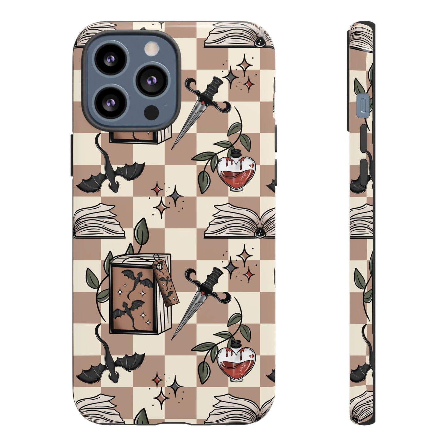 Checkered Book Dragon Phone Case