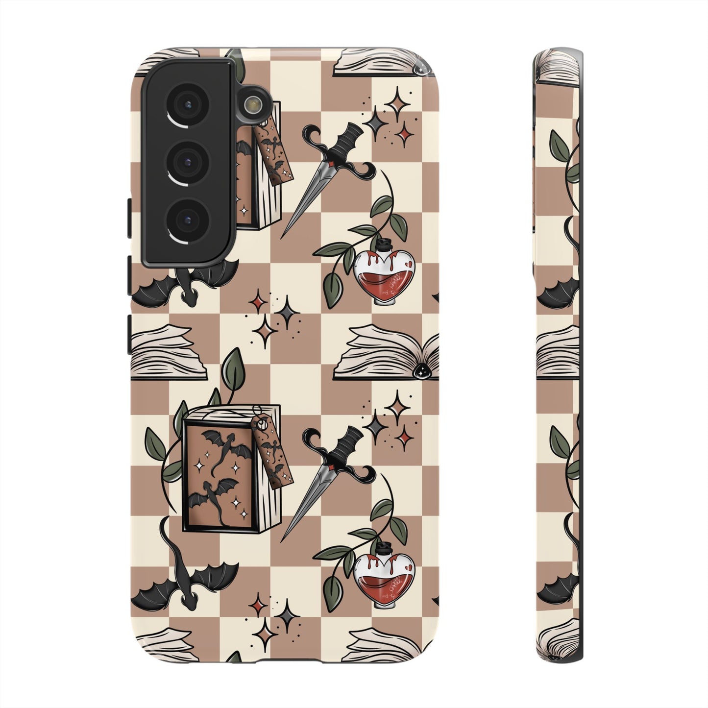 Checkered Book Dragon Phone Case