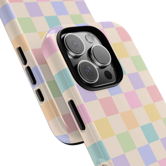 Pastel Rainbow Checkered Phone Case