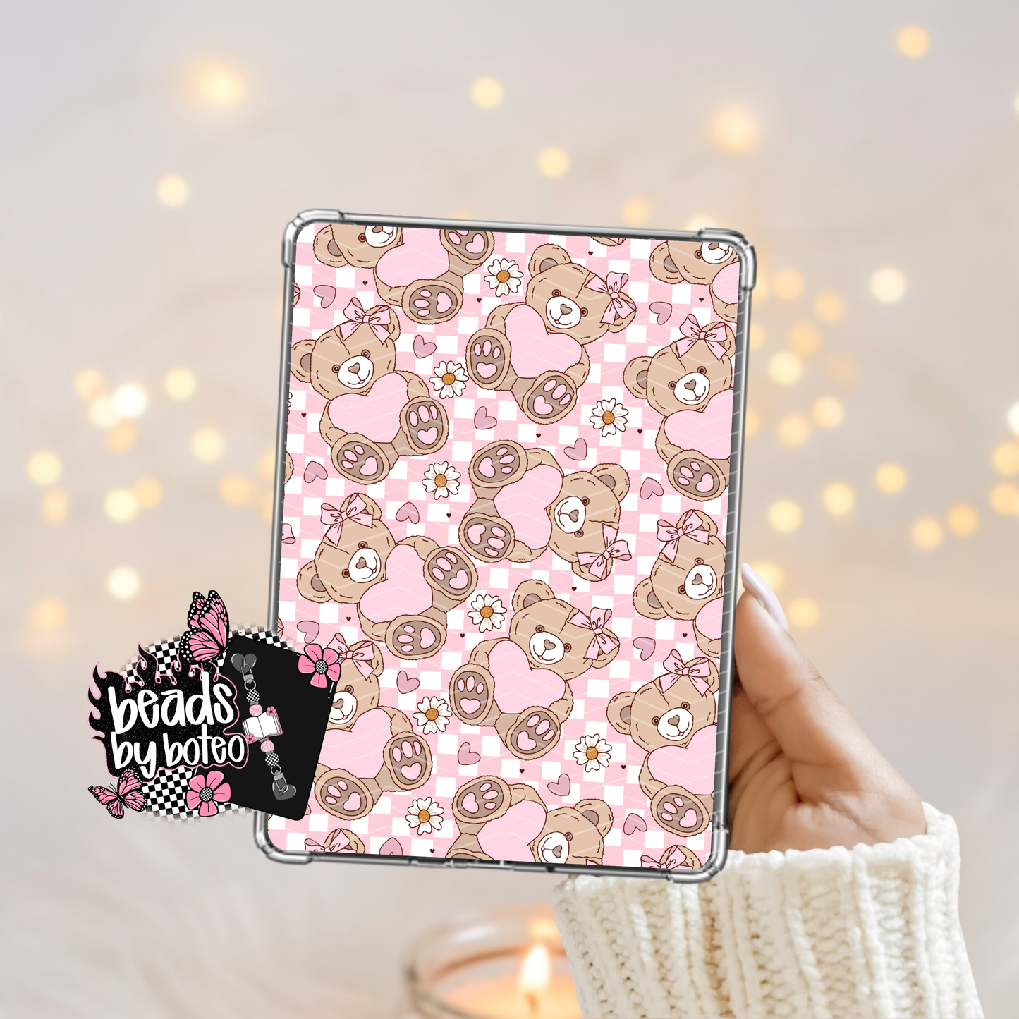 Kindle Insert - Checkered Teddy