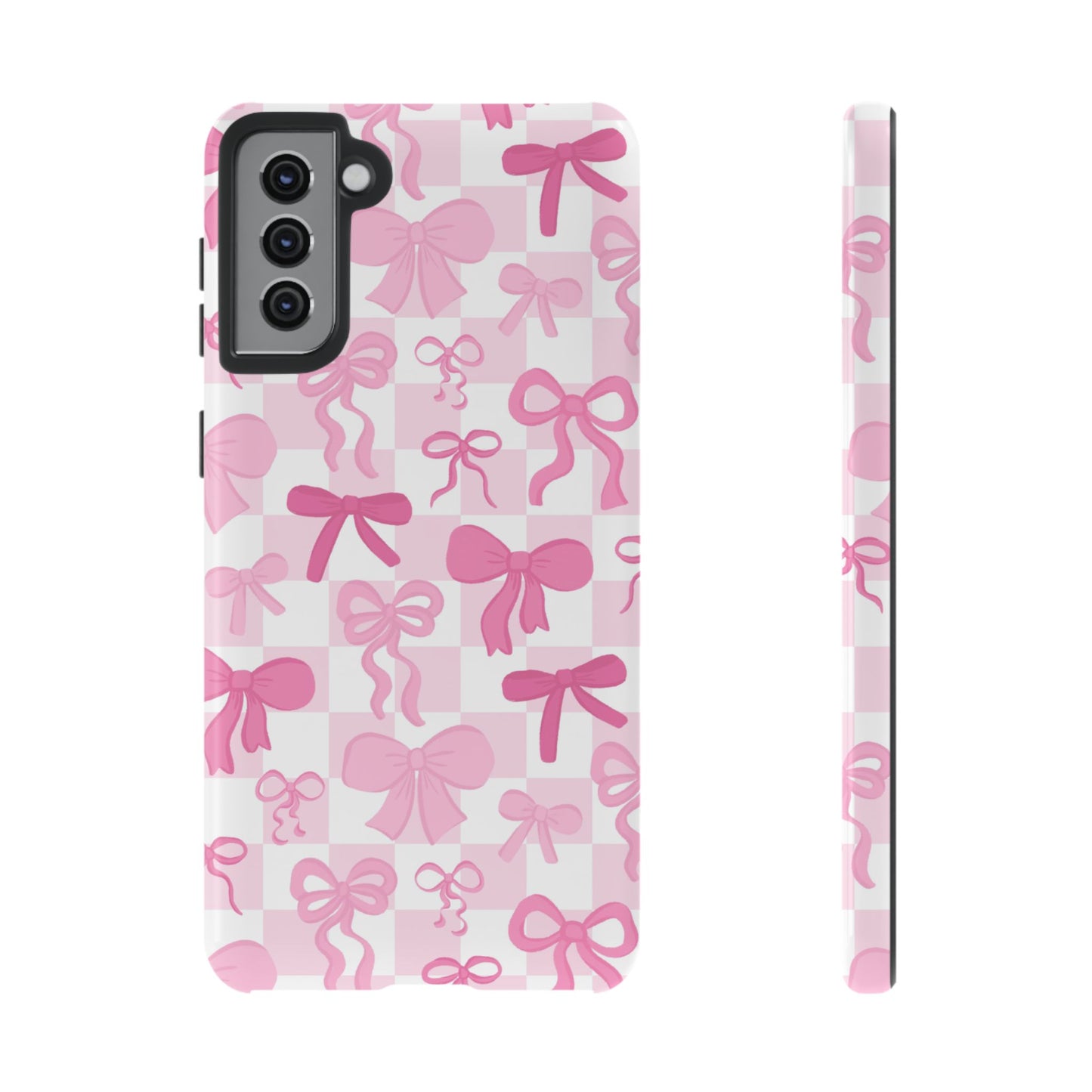 Checkered Pink Bows Phone Case