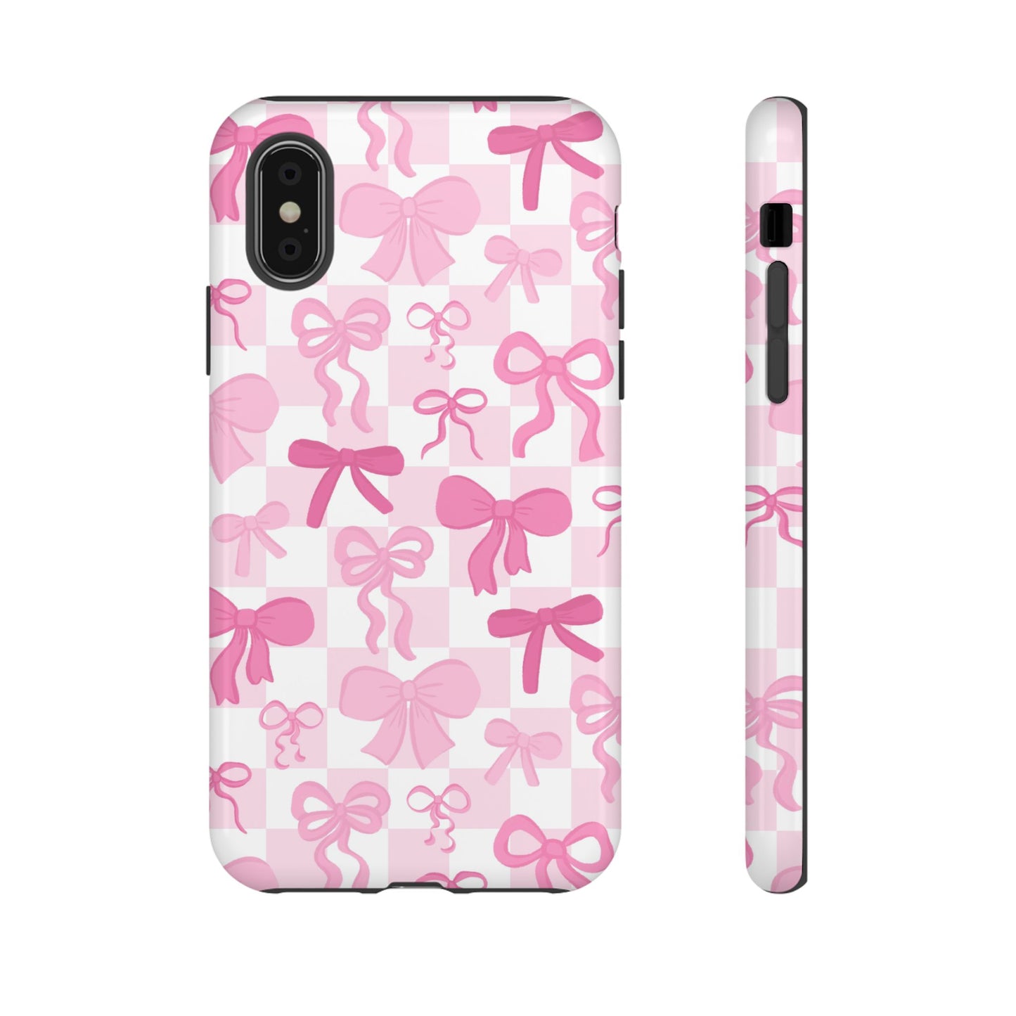 Checkered Pink Bows Phone Case