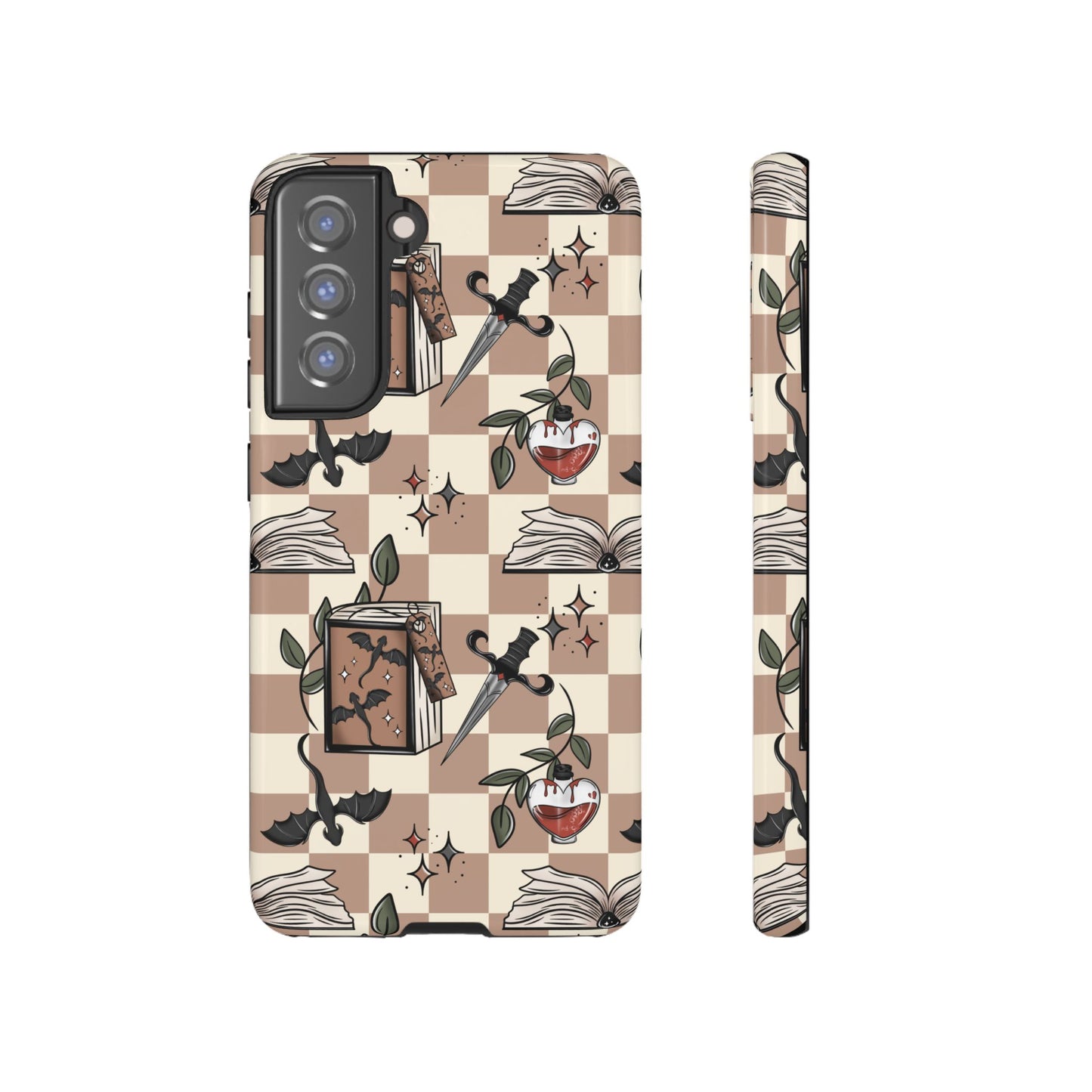 Checkered Book Dragon Phone Case