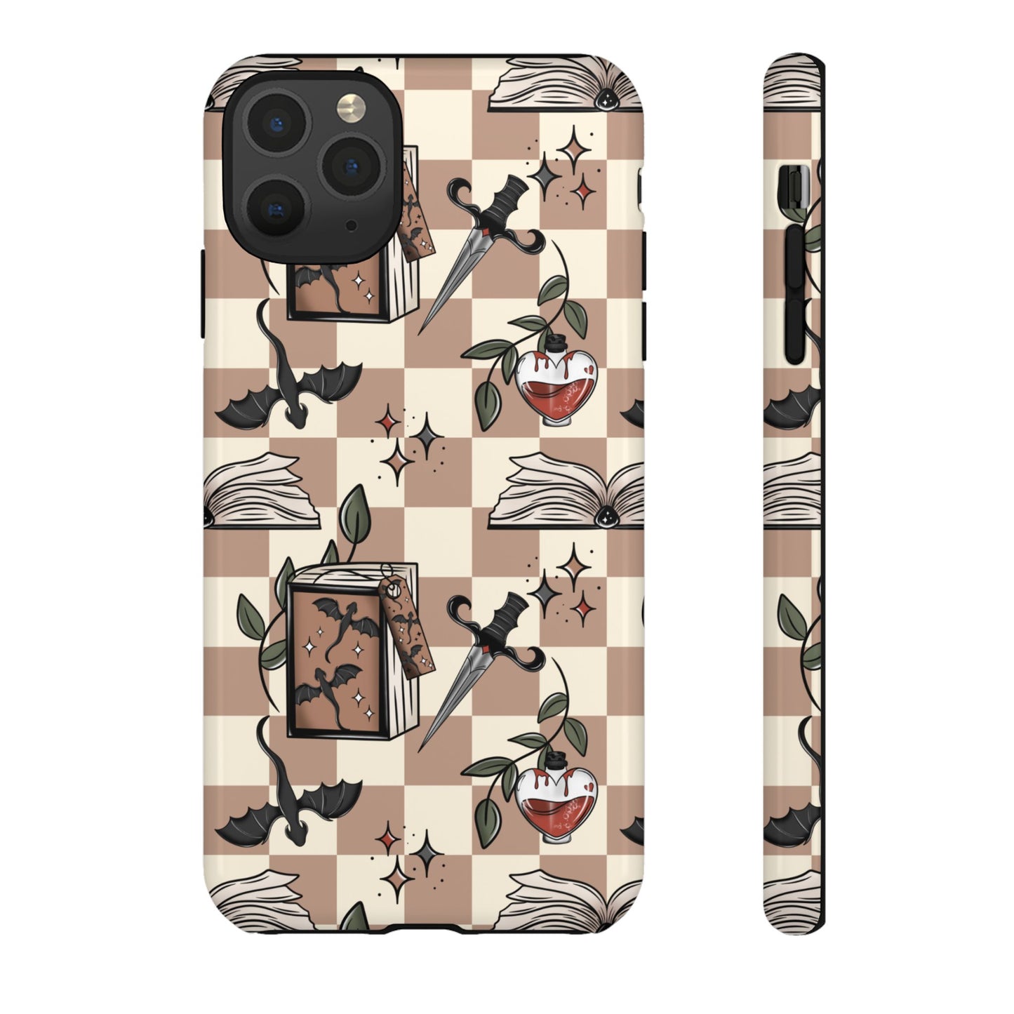 Checkered Book Dragon Phone Case