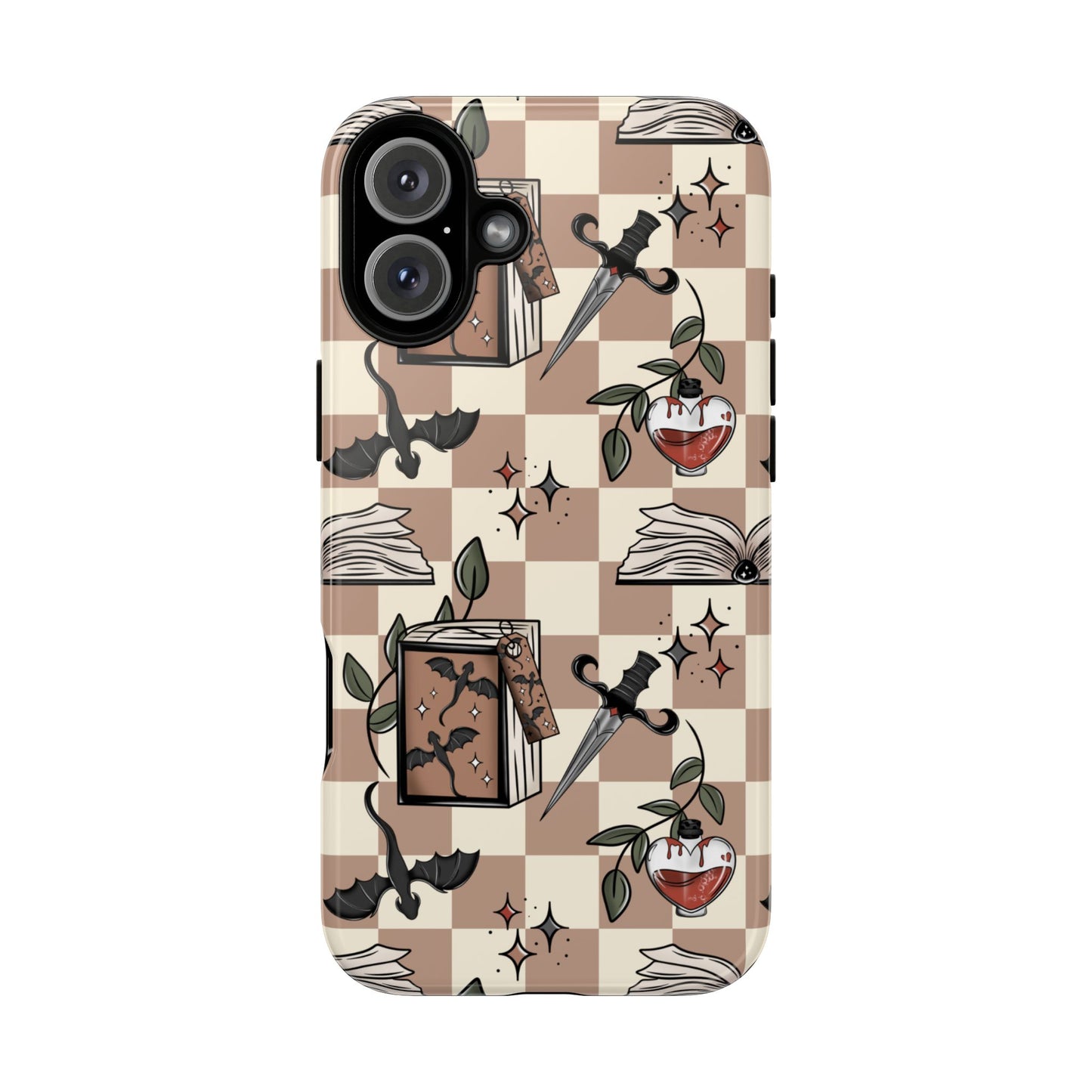 Checkered Book Dragon Phone Case