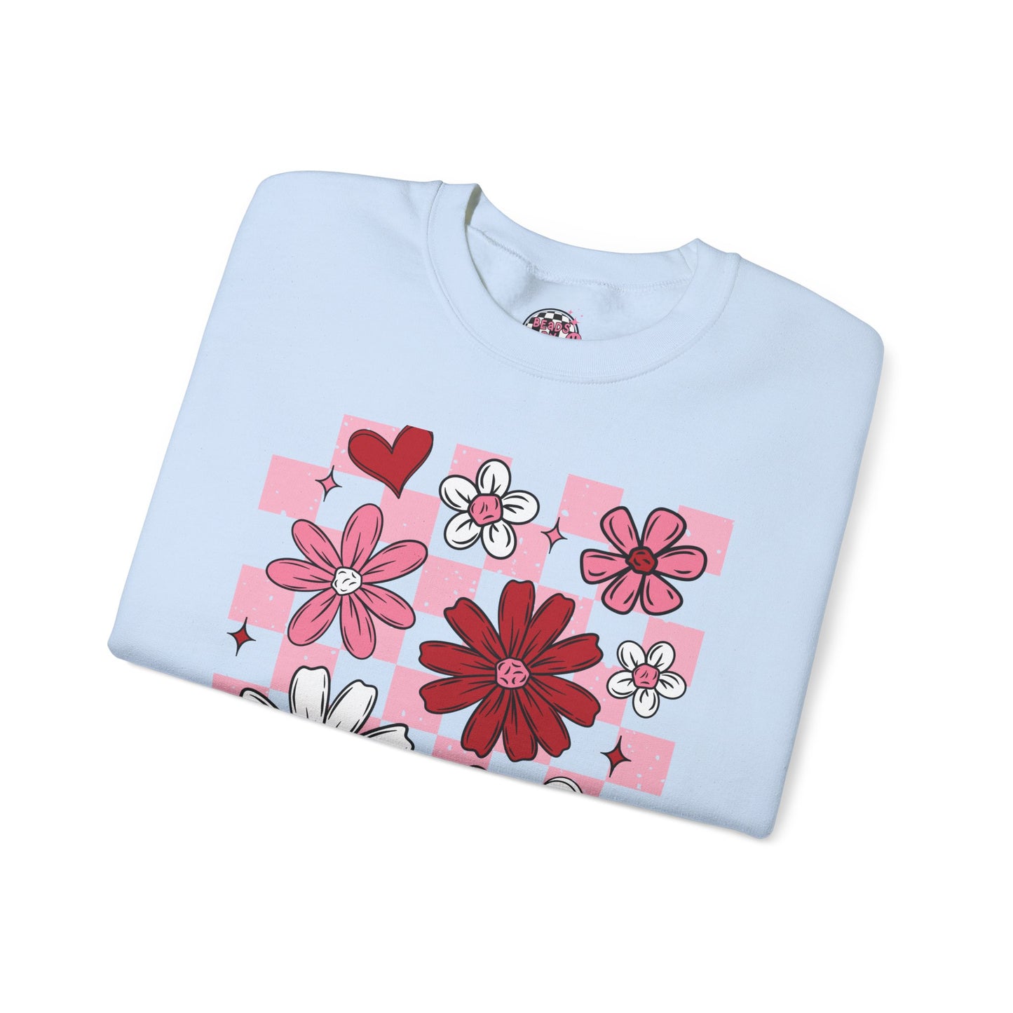 Checkered Floral Sweatshirt