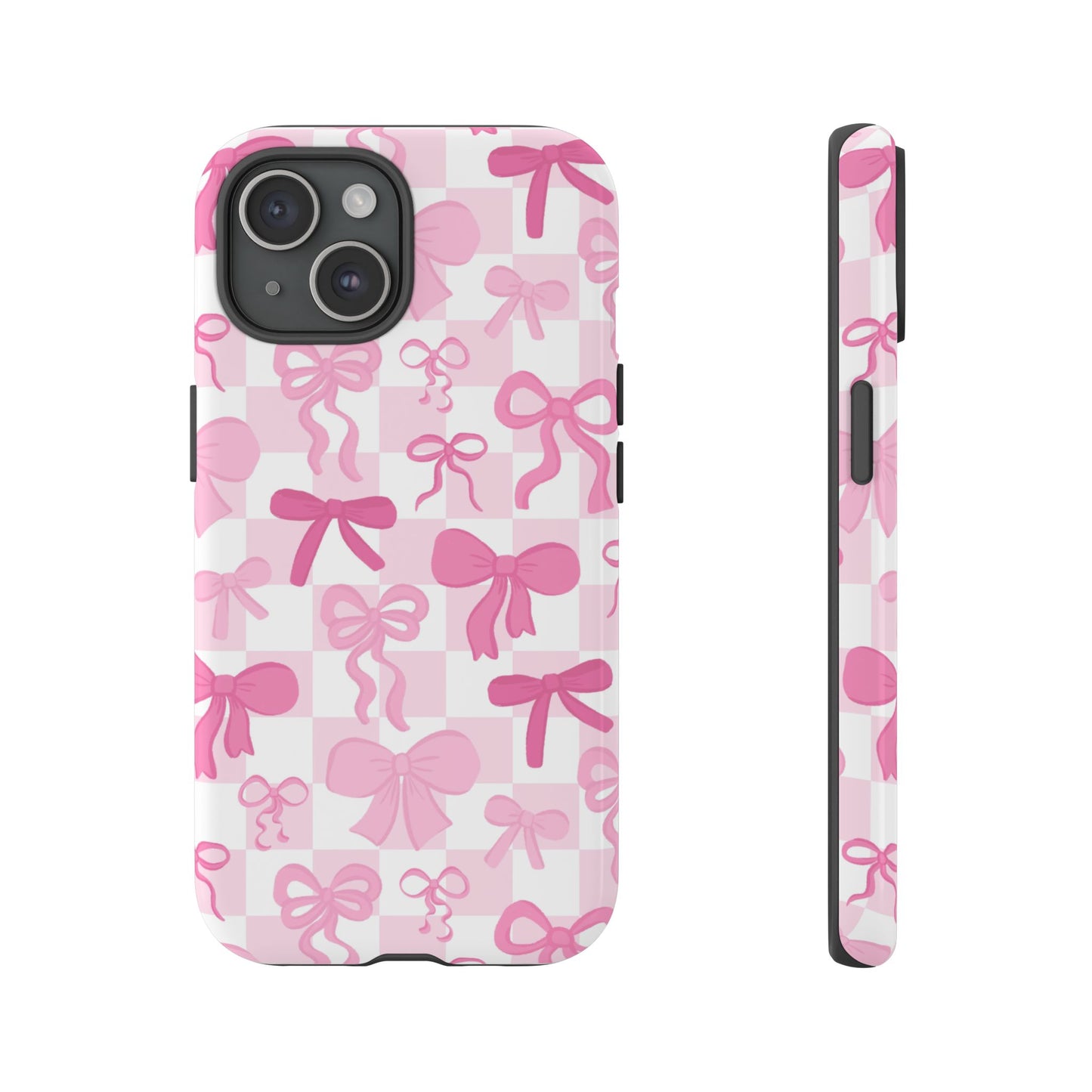 Checkered Pink Bows Phone Case