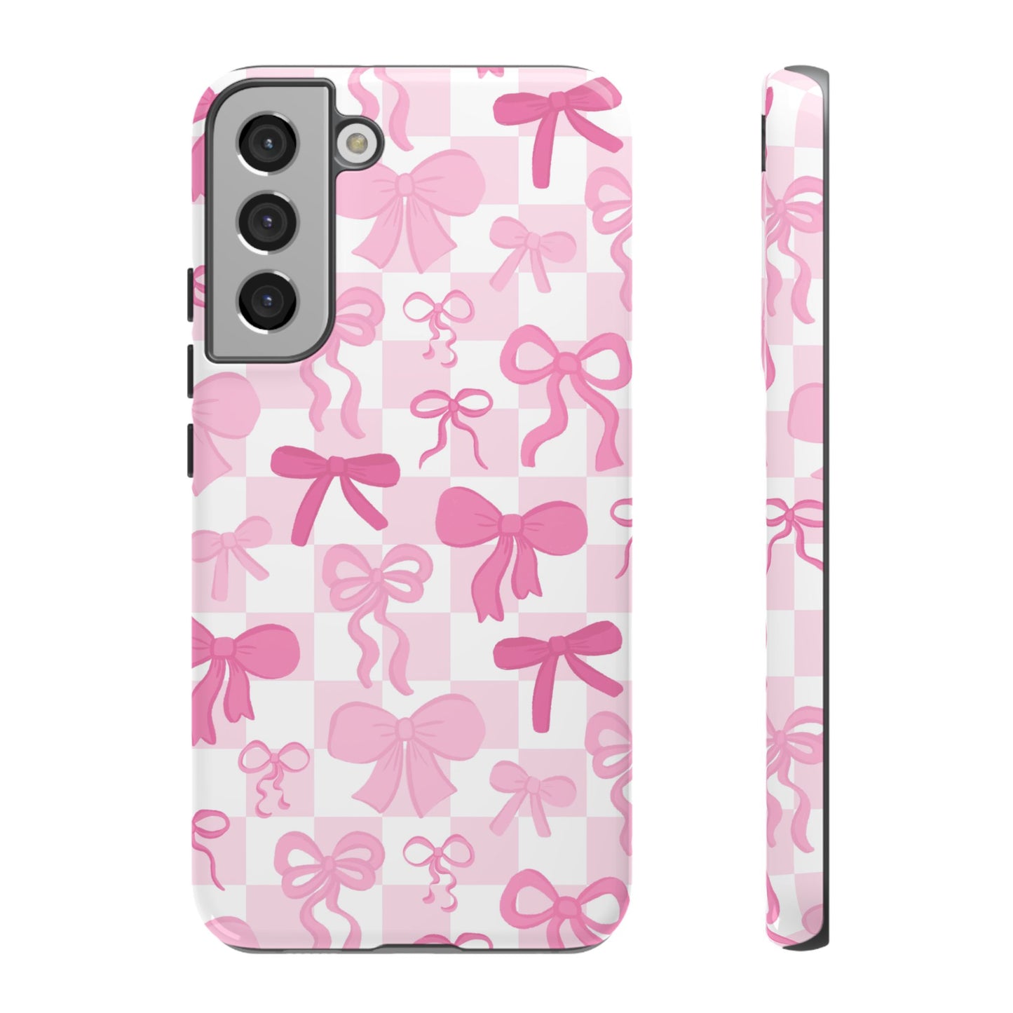 Checkered Pink Bows Phone Case