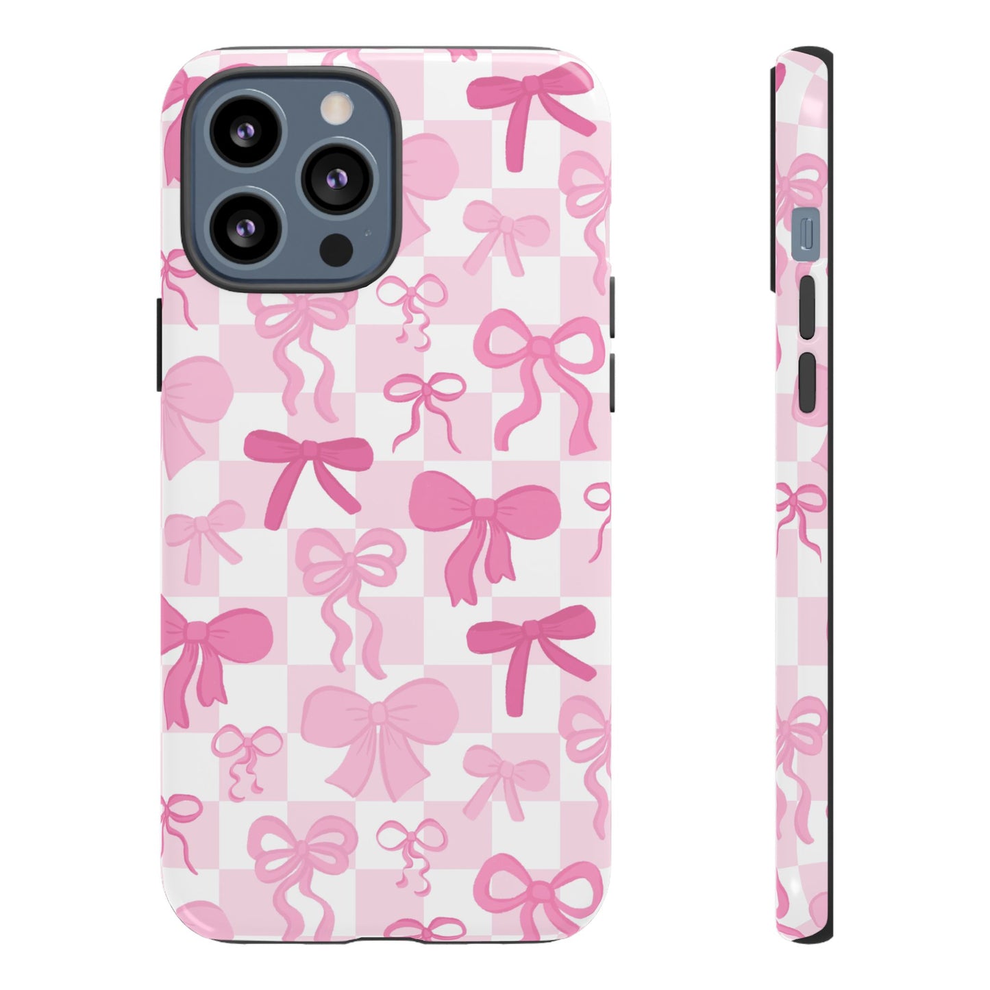 Checkered Pink Bows Phone Case