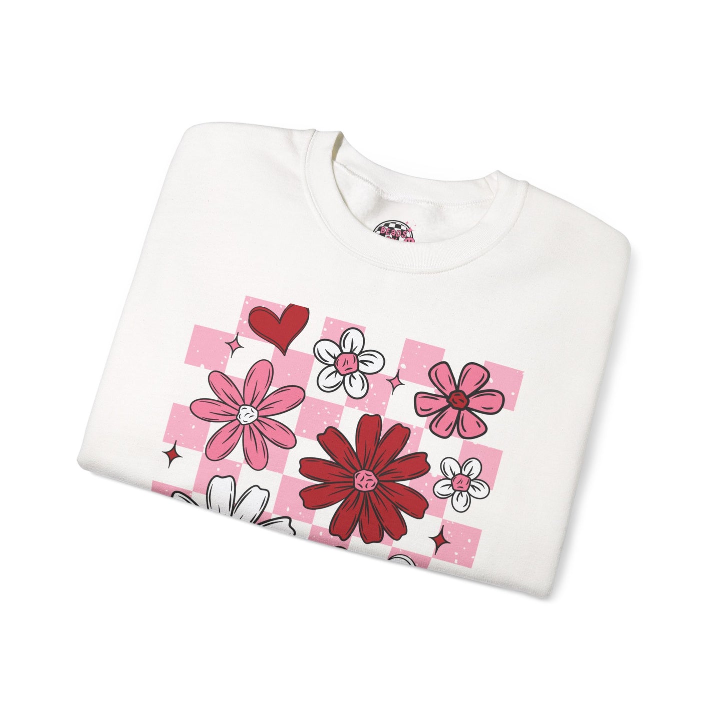 Checkered Floral Sweatshirt