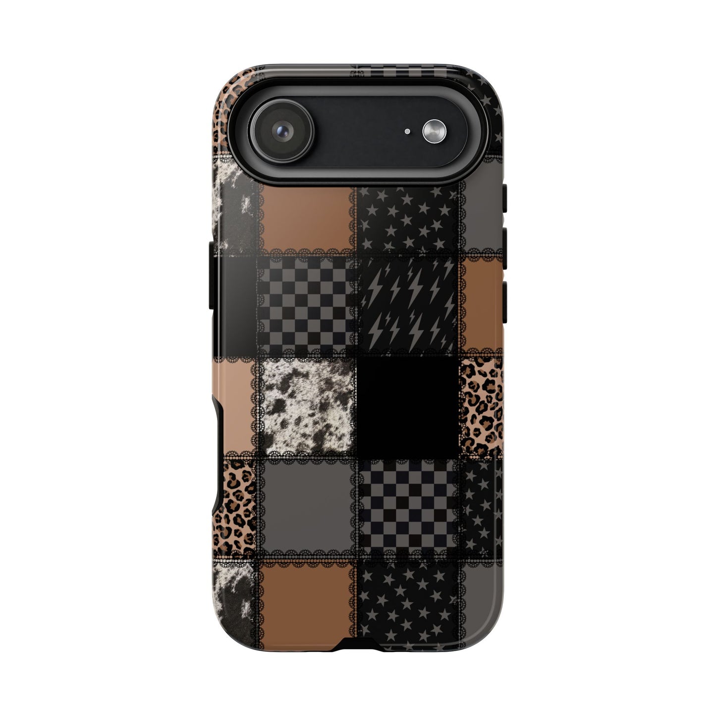 Cowhide Patchwork Phone Case