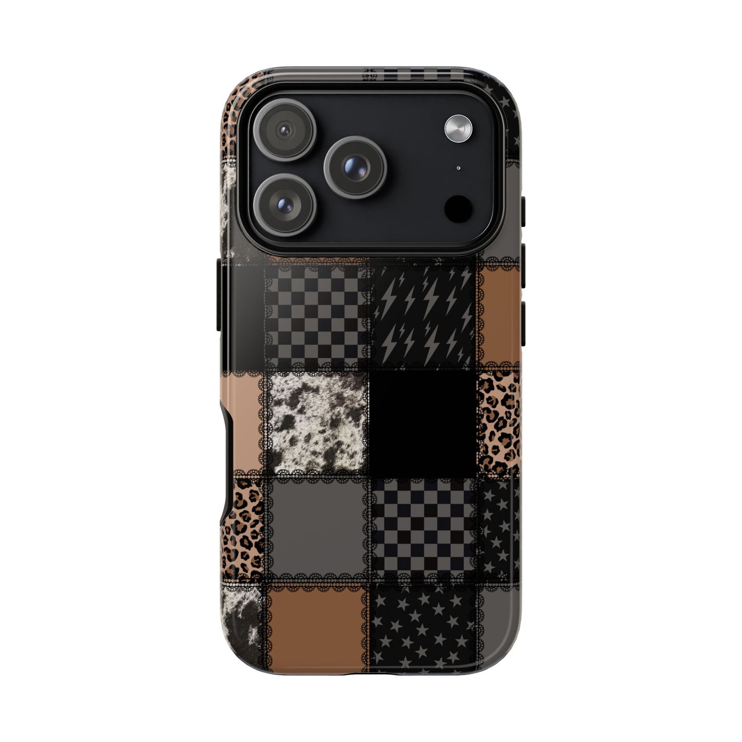 Cowhide Patchwork Phone Case