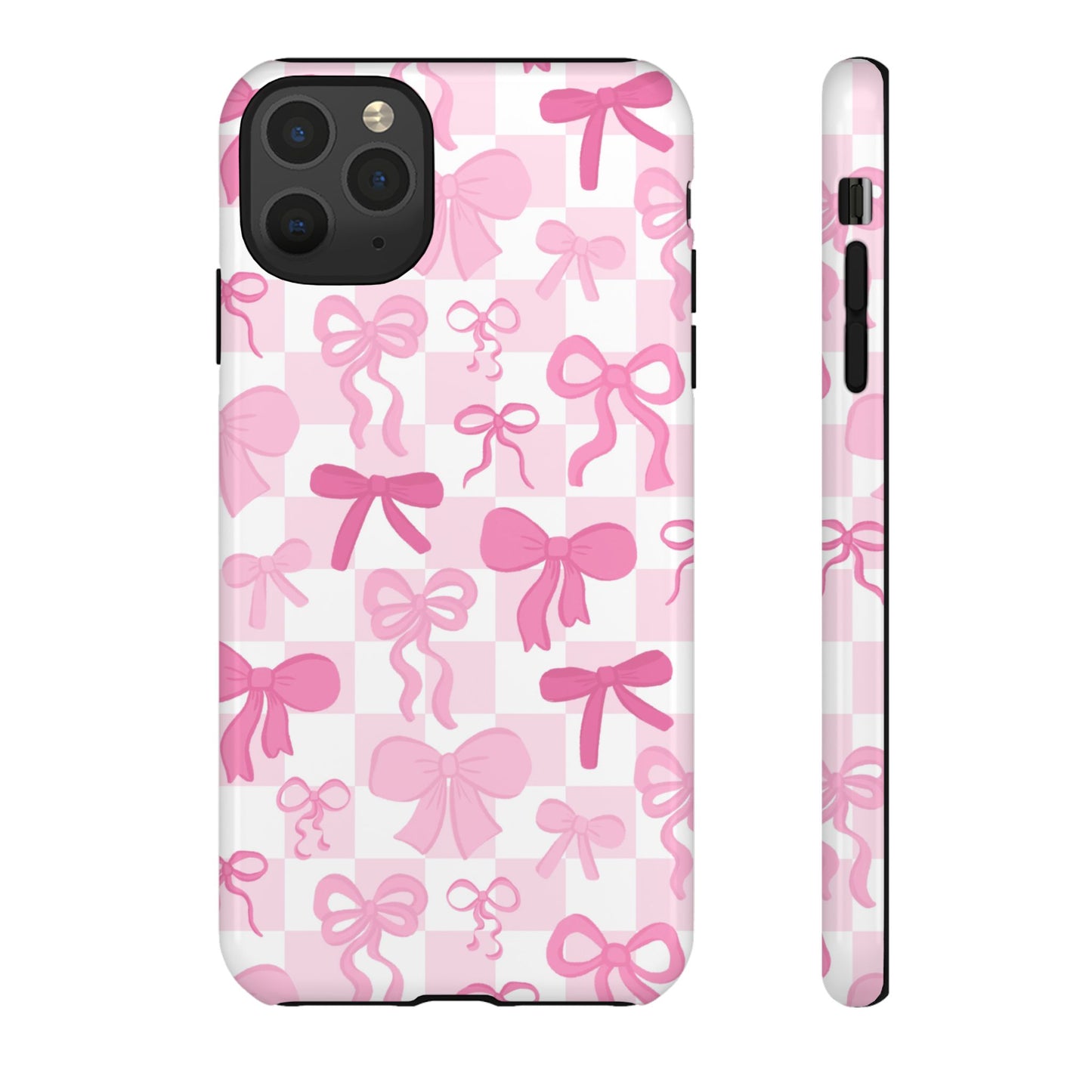 Checkered Pink Bows Phone Case