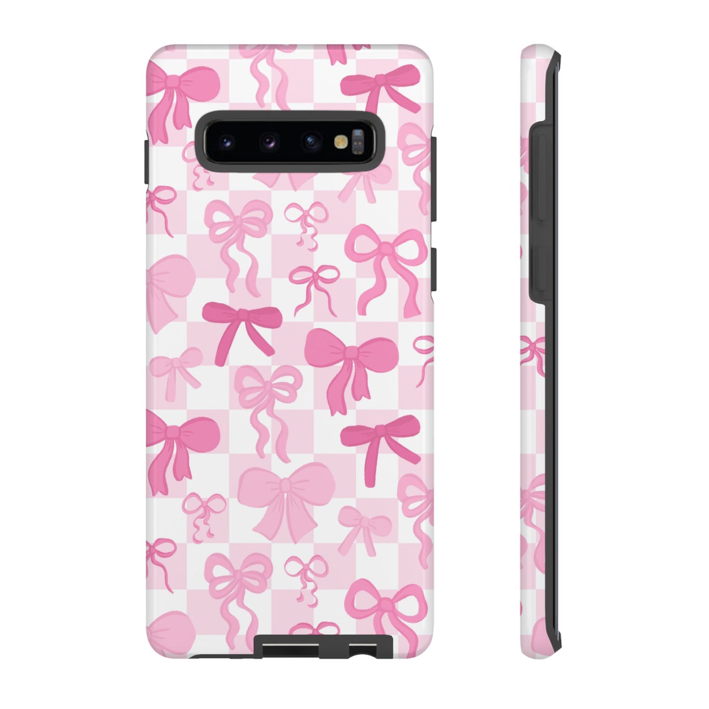 Checkered Pink Bows Phone Case