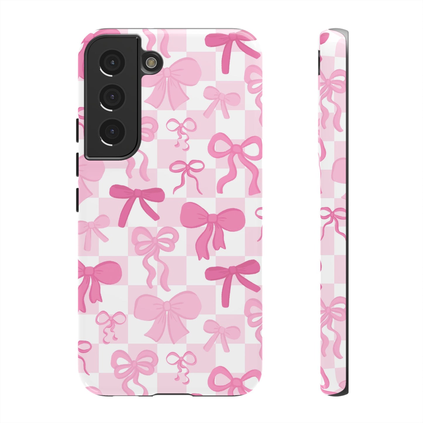 Checkered Pink Bows Phone Case