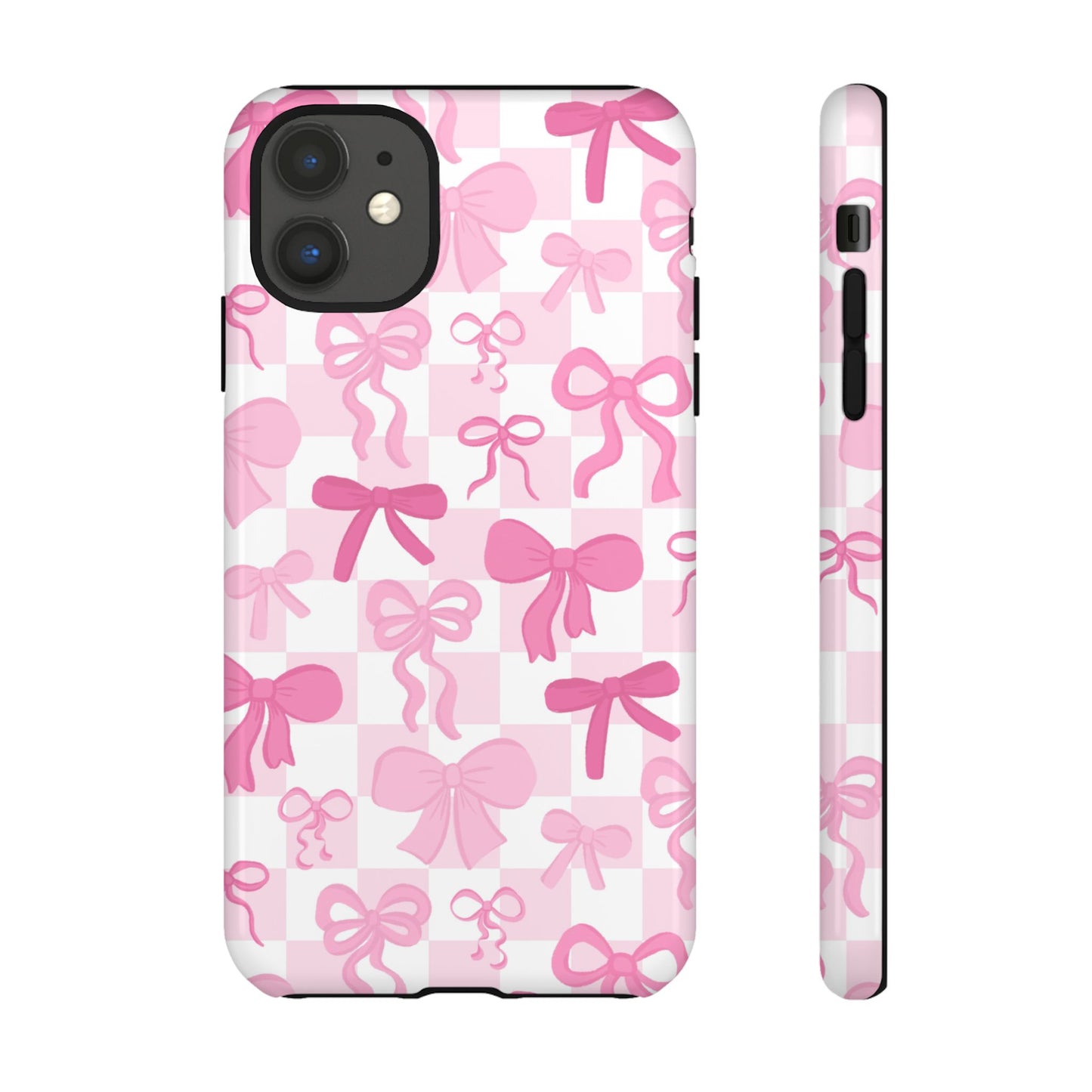 Checkered Pink Bows Phone Case