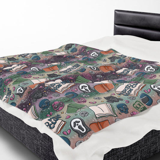 Masked Men Doodles Plush Blanket