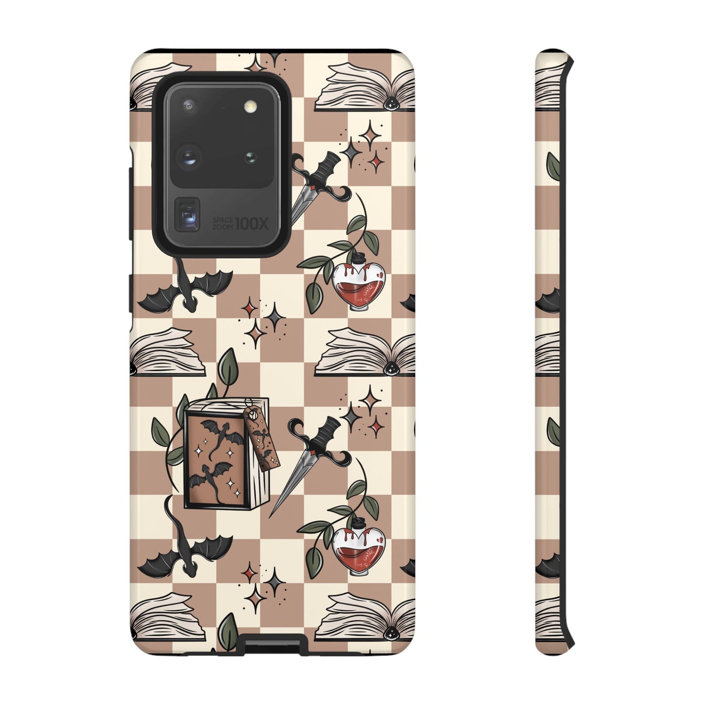 Checkered Book Dragon Phone Case