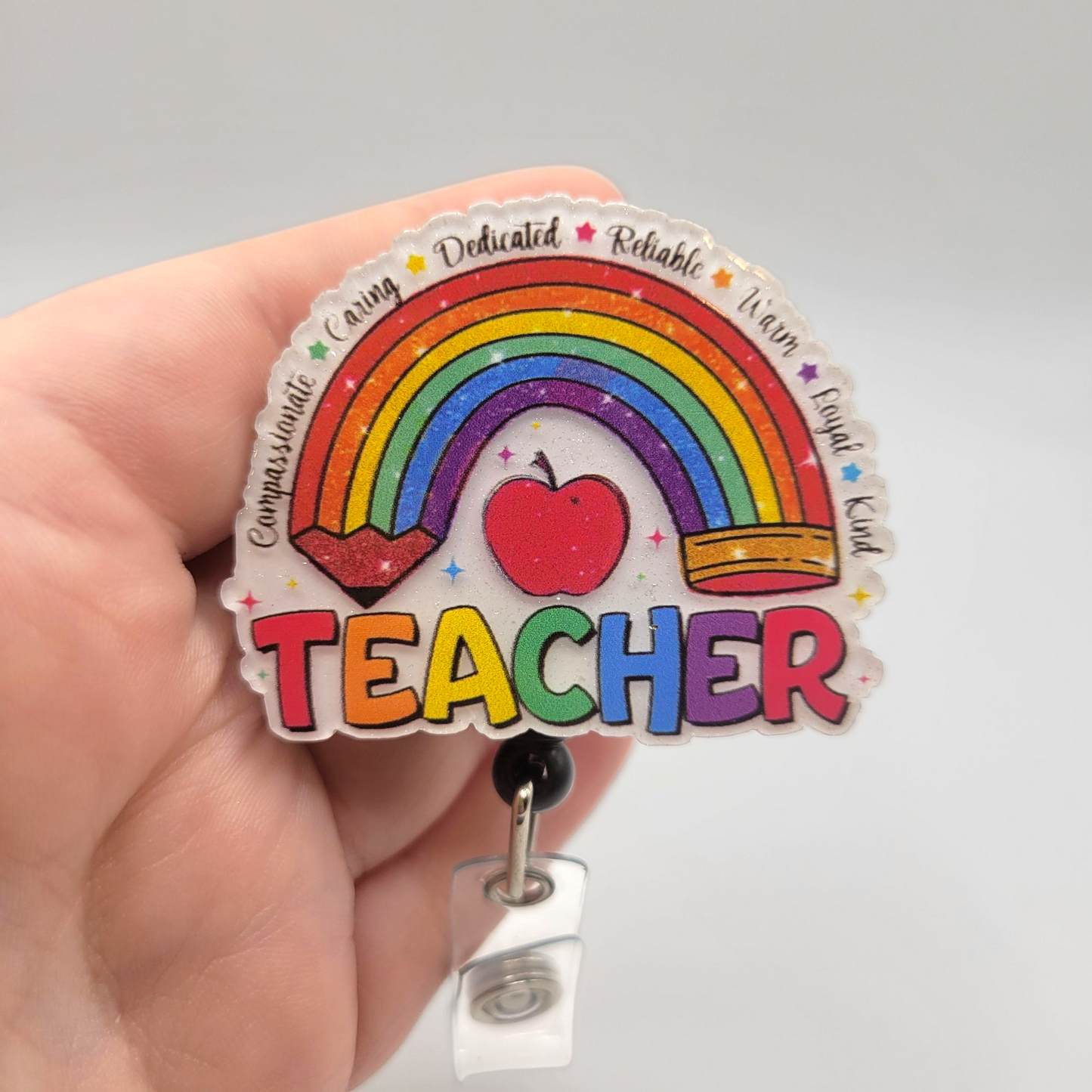 Badge Reels - Teacher Rainbow