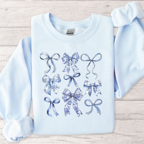 Blue Bows Crewneck Sweatshirt